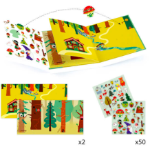 djeco stickerverhaal - het magische bos