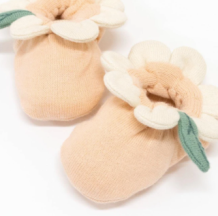 meri meri peach daisy baby booties