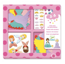 djeco knutselen met stickers - prinsessen