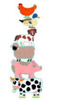djeco puzzel - dieren (9,12,15 st)