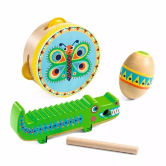 djeco muziekset tamboerijn, maracas & guiro | Kinderfeestwinkel | Speelgoedwinkel | Feestwinkel | Kinderwinkel | Amsterdam