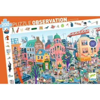 djeco puzzel - de stad (200 st) | Kinderfeestwinkel | Speelgoedwinkel | Feestwinkel | Kinderwinkel | Amsterdam