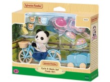 sylvanian families cycle & skate set - panda girl