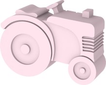 broodtrommel - tractor lichtroze (2 compartimenten)
