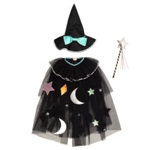 meri meri tulle applique witch cape, hat & wand | Kinderfeestwinkel | Speelgoedwinkel | Feestwinkel | Kinderwinkel | Amsterda
