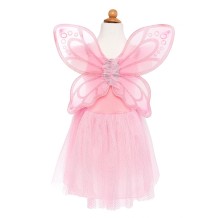 butterfly dress with wings - roze (5-7 jr)
