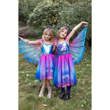 butterfly twirl dress & wings - blue/purple (5-6 jr)