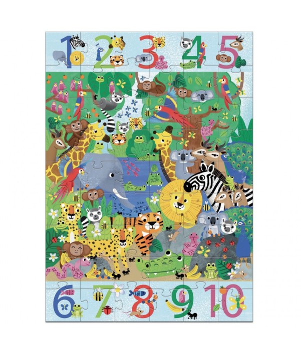 djeco giant puzzle - 1 to 10 jungle (54 pcs)