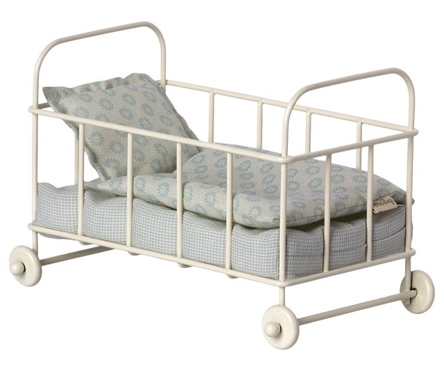 maileg cot bed, micro - blue