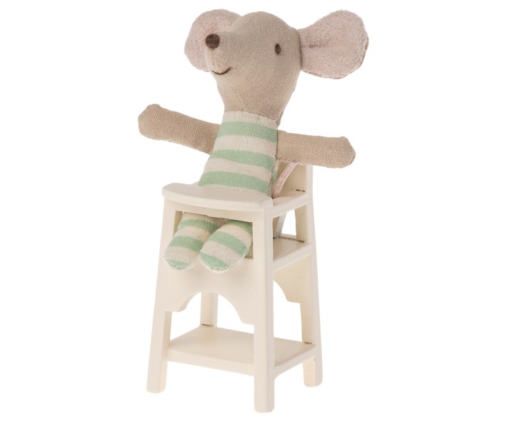 maileg high chair, mouse - off white