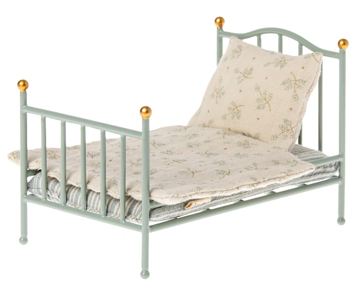 maileg vintage bed, mouse - mint
