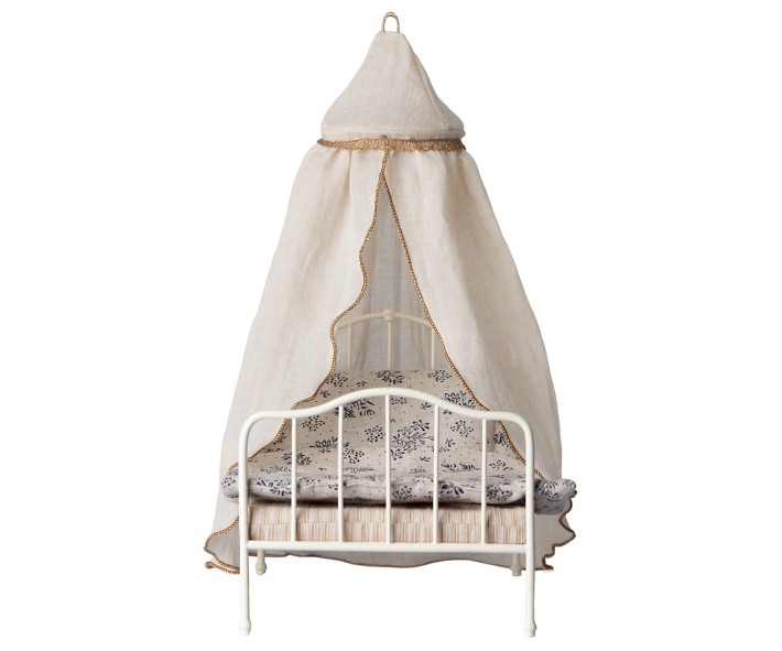 maileg miniature bed canopy - cream