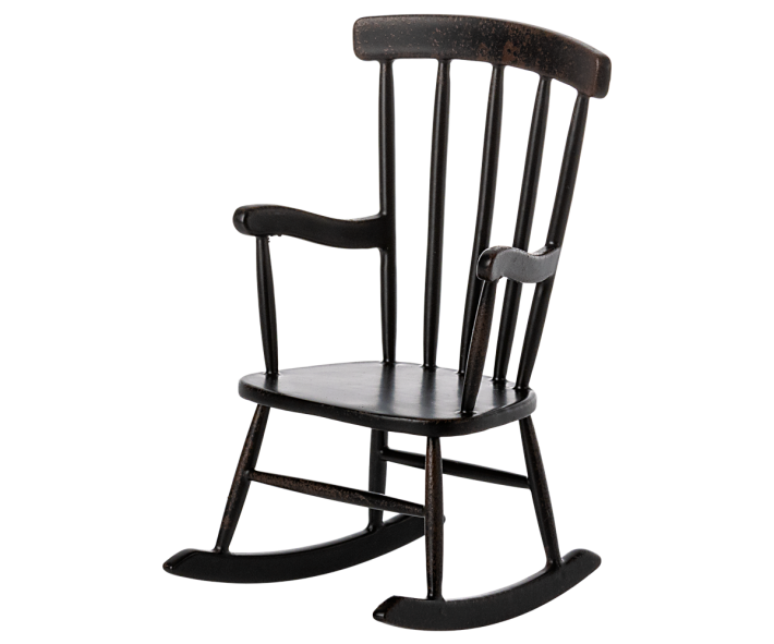 maileg rocking chair, mouse - anthracite