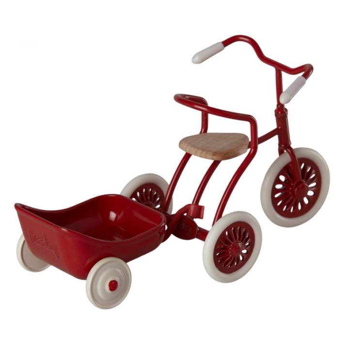 maileg tricycle hanger, mouse - red