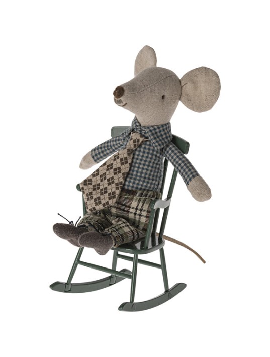 maileg rocking chair, mouse - dark green