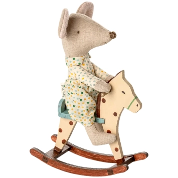 maileg rocking horse, mouse - spotted