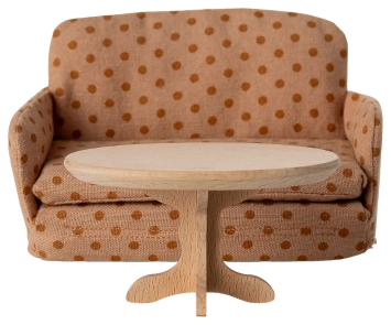 maileg oval coffee table, mouse - nature