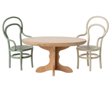 maileg oval dining table, mouse - nature