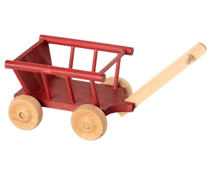 maileg wagon, micro - red 