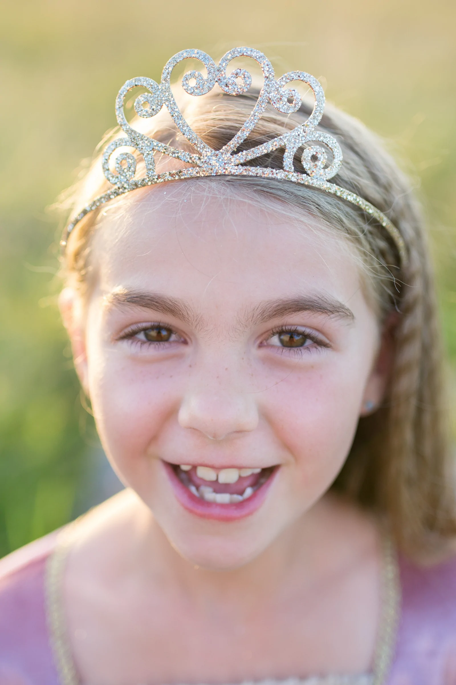 glitter tiara - zilver