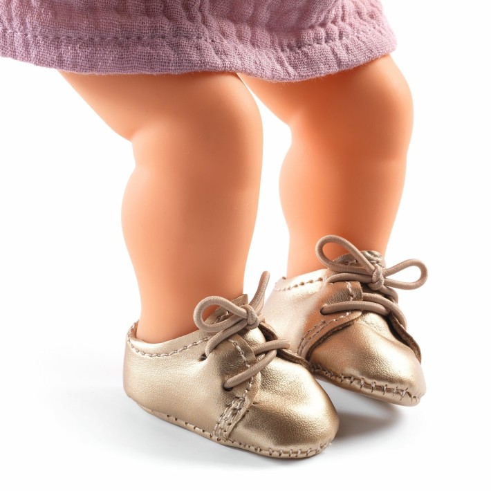 Kinderfeestwinkel Djeco baby doll shoes gold