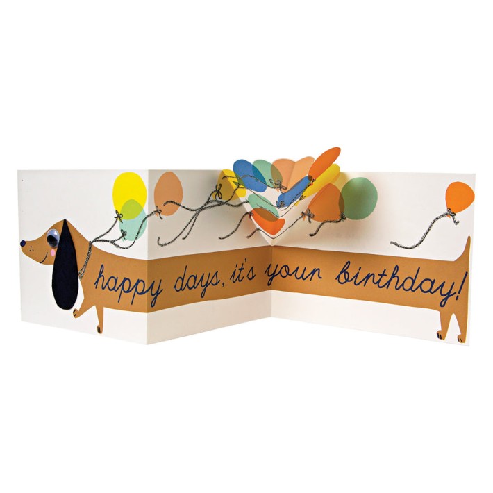 meri meri sausage dog concertina card