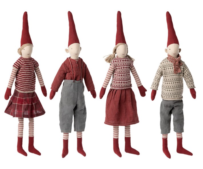 maileg medium pixy boy with red shirt