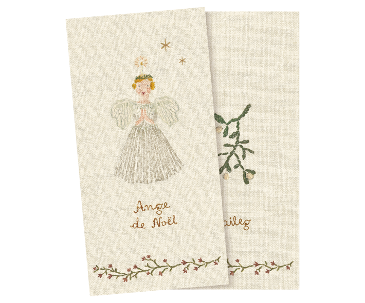 maileg napkin, ange de noël, small - white