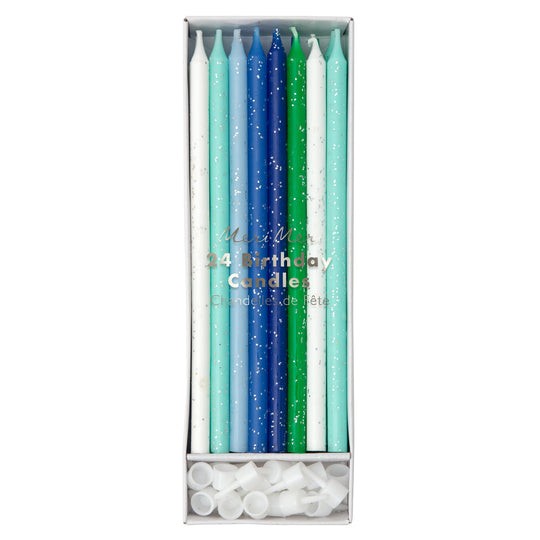 meri meri blue glitter candles