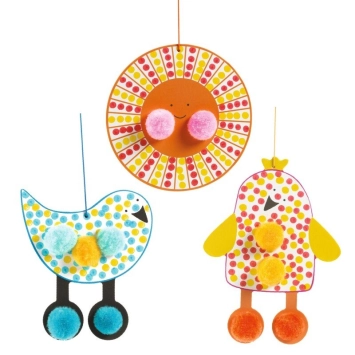djeco colouring for little ones - dots and pompoms – in the sky