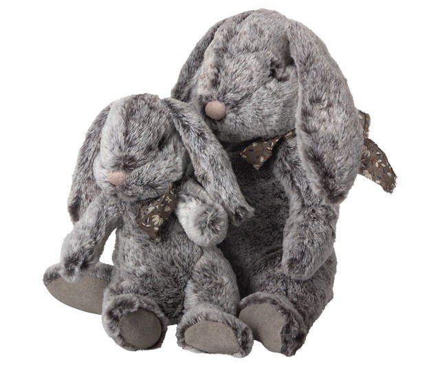 maileg fluffy bunny, x-large - grey