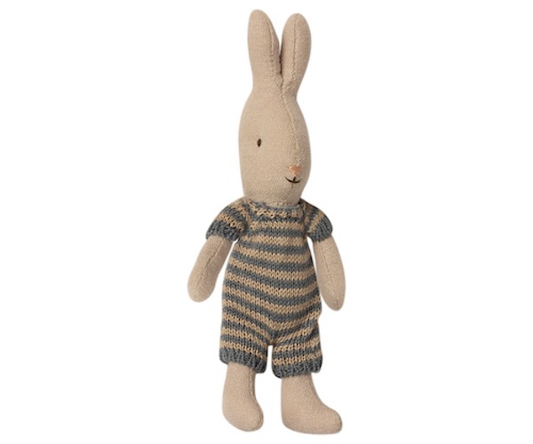 maileg rabbit, micro - blauw/beige