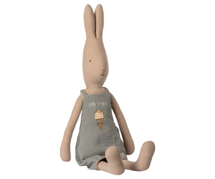 maileg rabbit size 4 in overall - dusty blue
