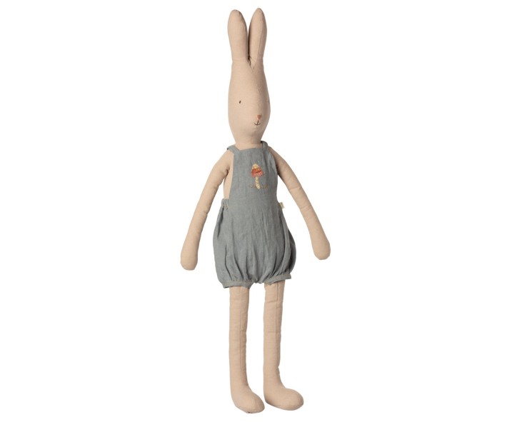 maileg rabbit size 5, overall - dusty blue