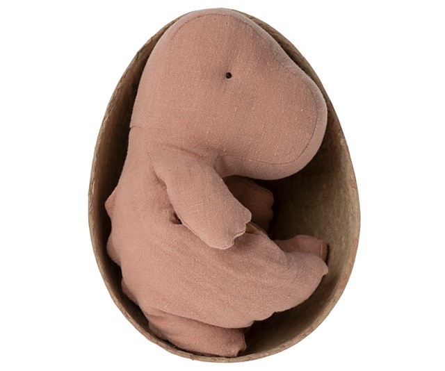 maileg gantosaurus in egg, small - old rose