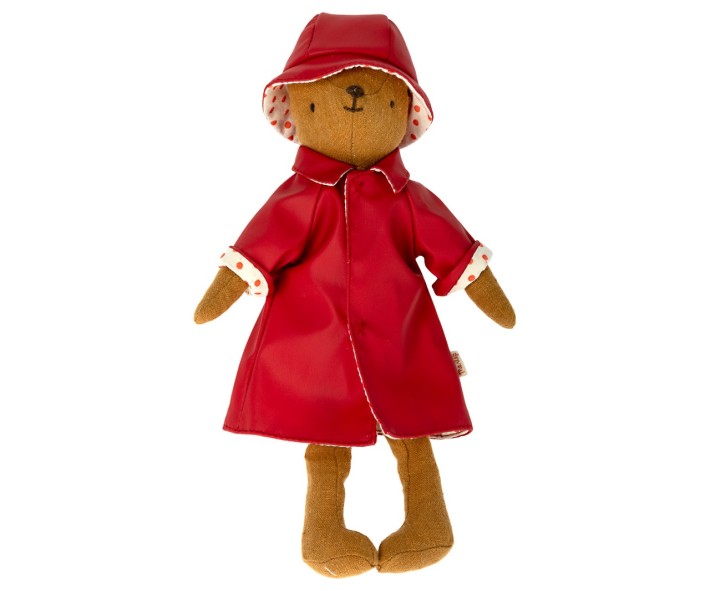 maileg rain coat with hat - teddy mum
