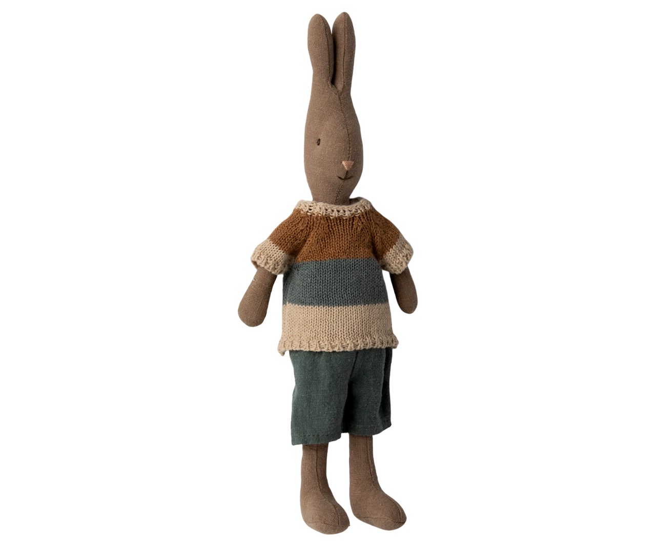 maileg rabbit size 2, shirt and shorts - brown