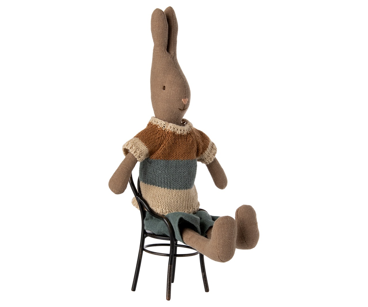 maileg rabbit size 2, shirt and shorts - brown