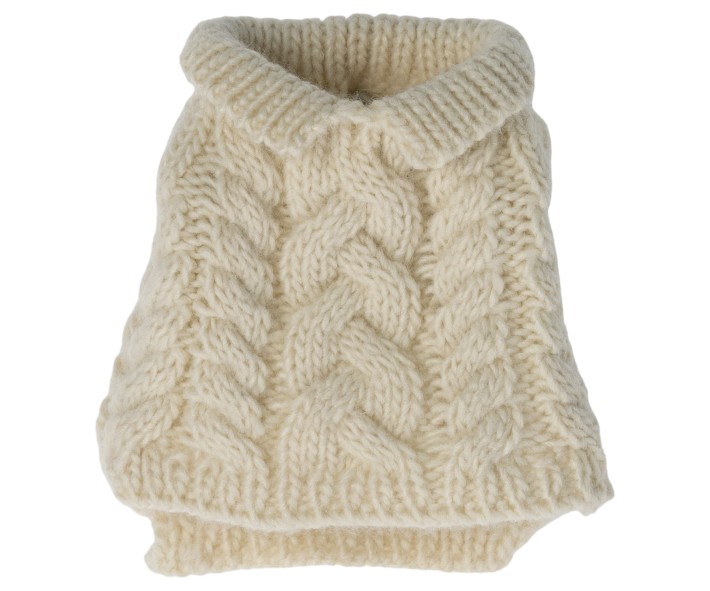 maileg puppy supply, sweater - off white