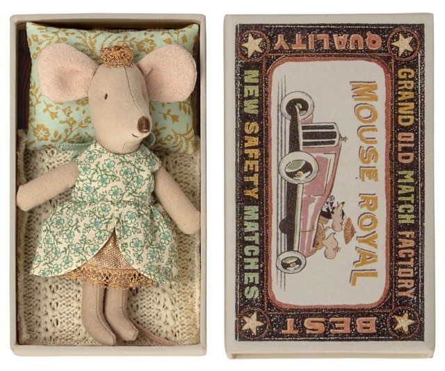 maileg princess mouse, little sister in matchbox