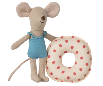maileg beach mouse with float, little sister - red dots | Kinderfeestwinkel | Speelgoedwinkel | Feestwinkel | Kinderwinkel |