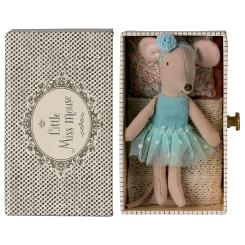 maileg dance mouse in daybed, little sister - blue | Kinderfeestwinkel | Speelgoedwinkel | Feestwinkel | Kinderwinkel | Amste