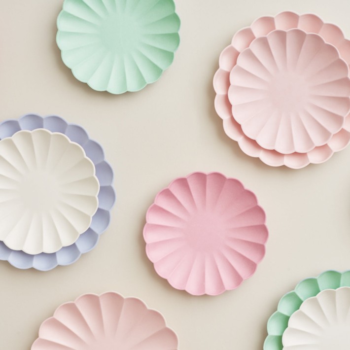 meri meri compostable plates, small - bubblegum pink