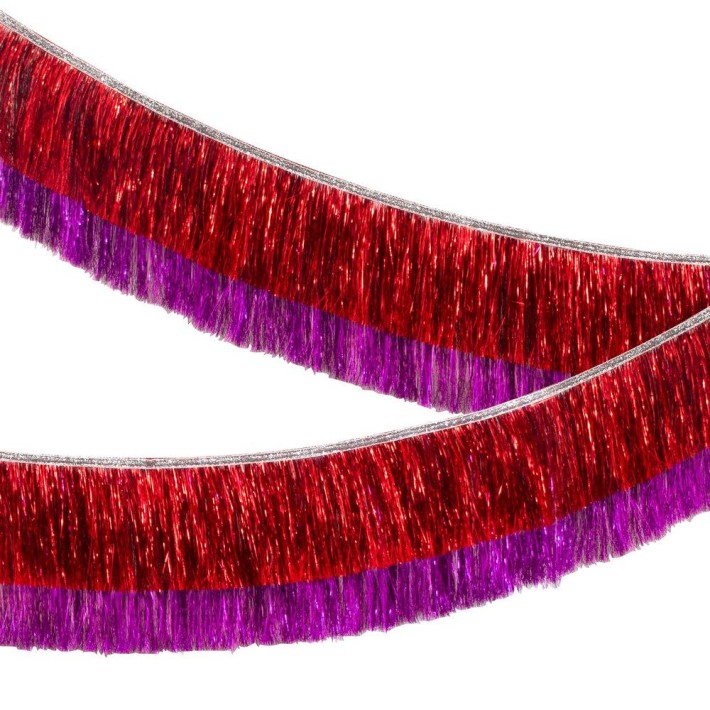 meri meri red & pink tinsel garland