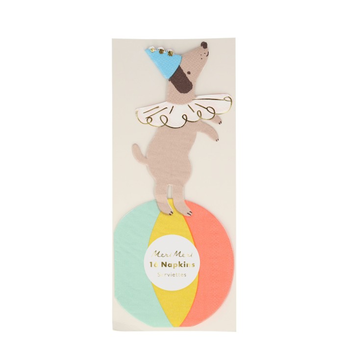meri meri circus dog napkins (16 st)