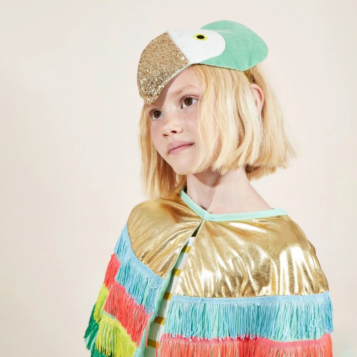 meri meri parrot fringed cape dress up