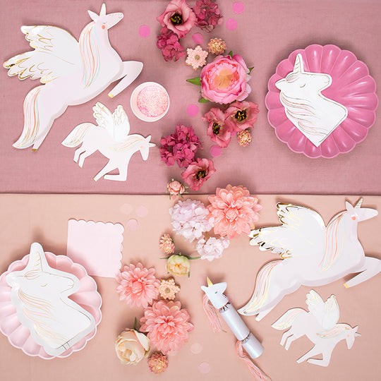 meri meri winged unicorn plates