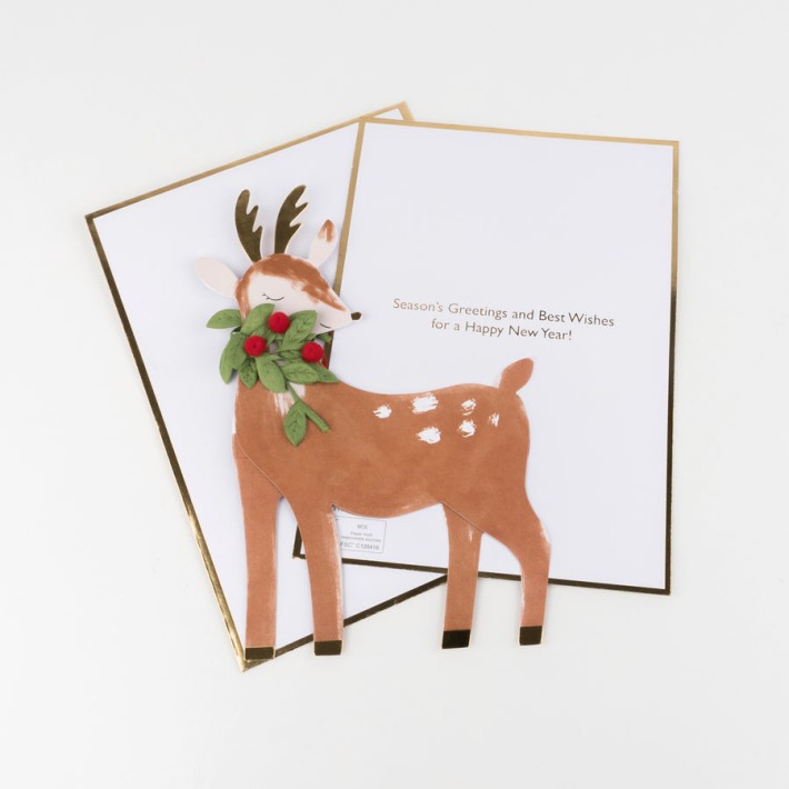 meri meri festive reindeer stand up card