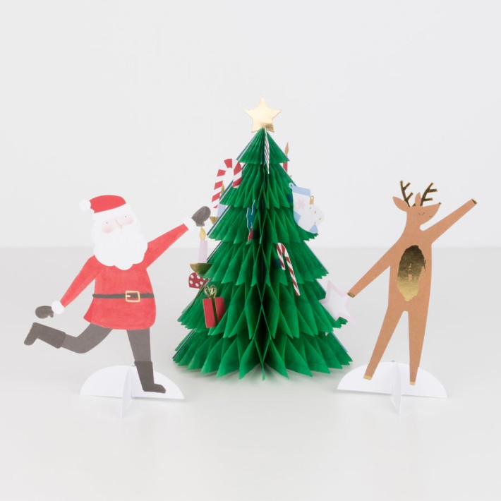 meri meri festive honeycomb tree card