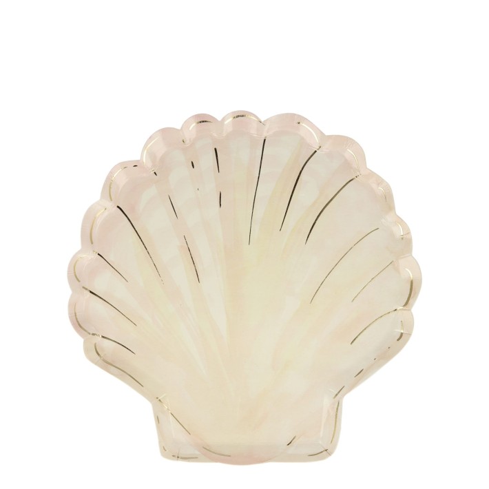 meri meri watercolor glam shell plates